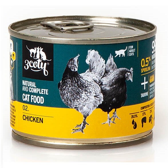 3COTY 02. Chicken - wet cat food - 180g 3COTY 02. Chicken - wet cat food - 180g