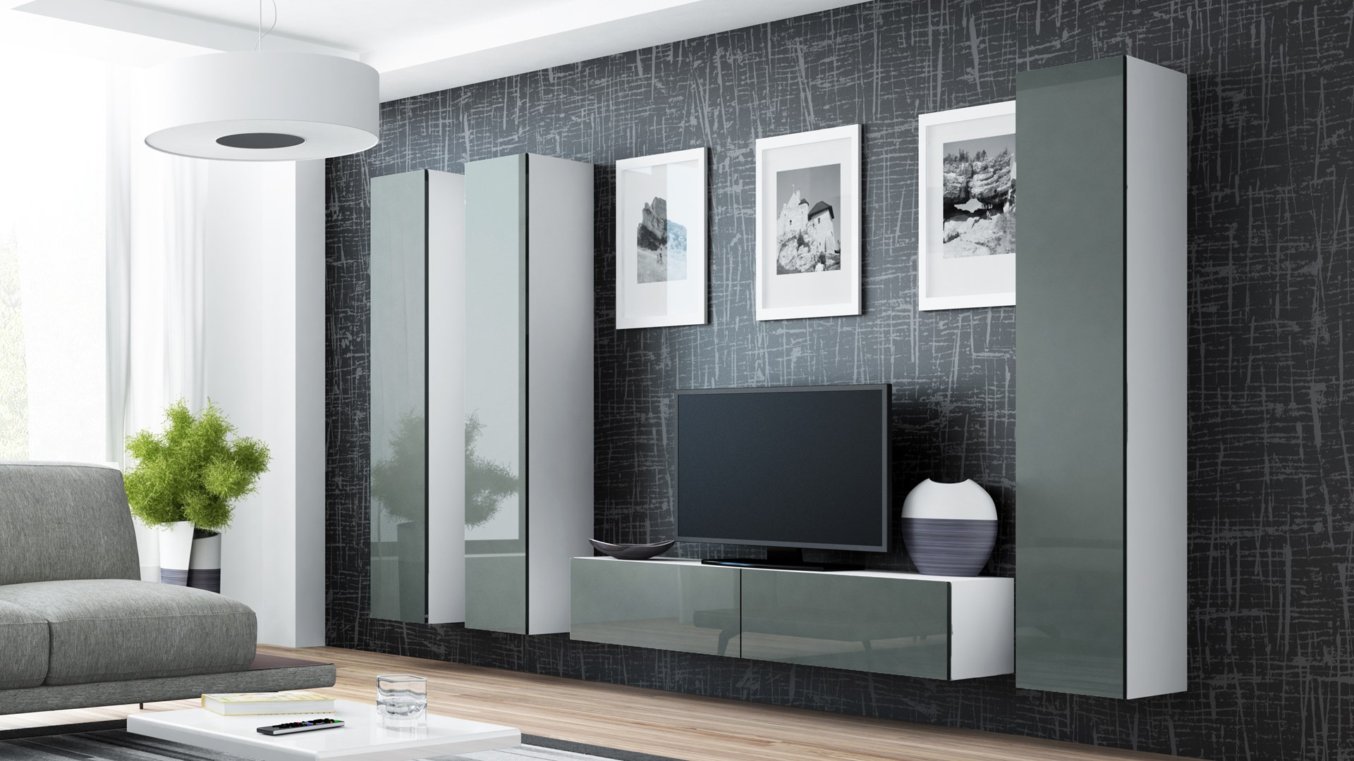 Cama Full cabinet VIGO '180' 180/40/30 white/grey gloss Cama Full cabinet VIGO '180' 180/40/30 white/grey gloss