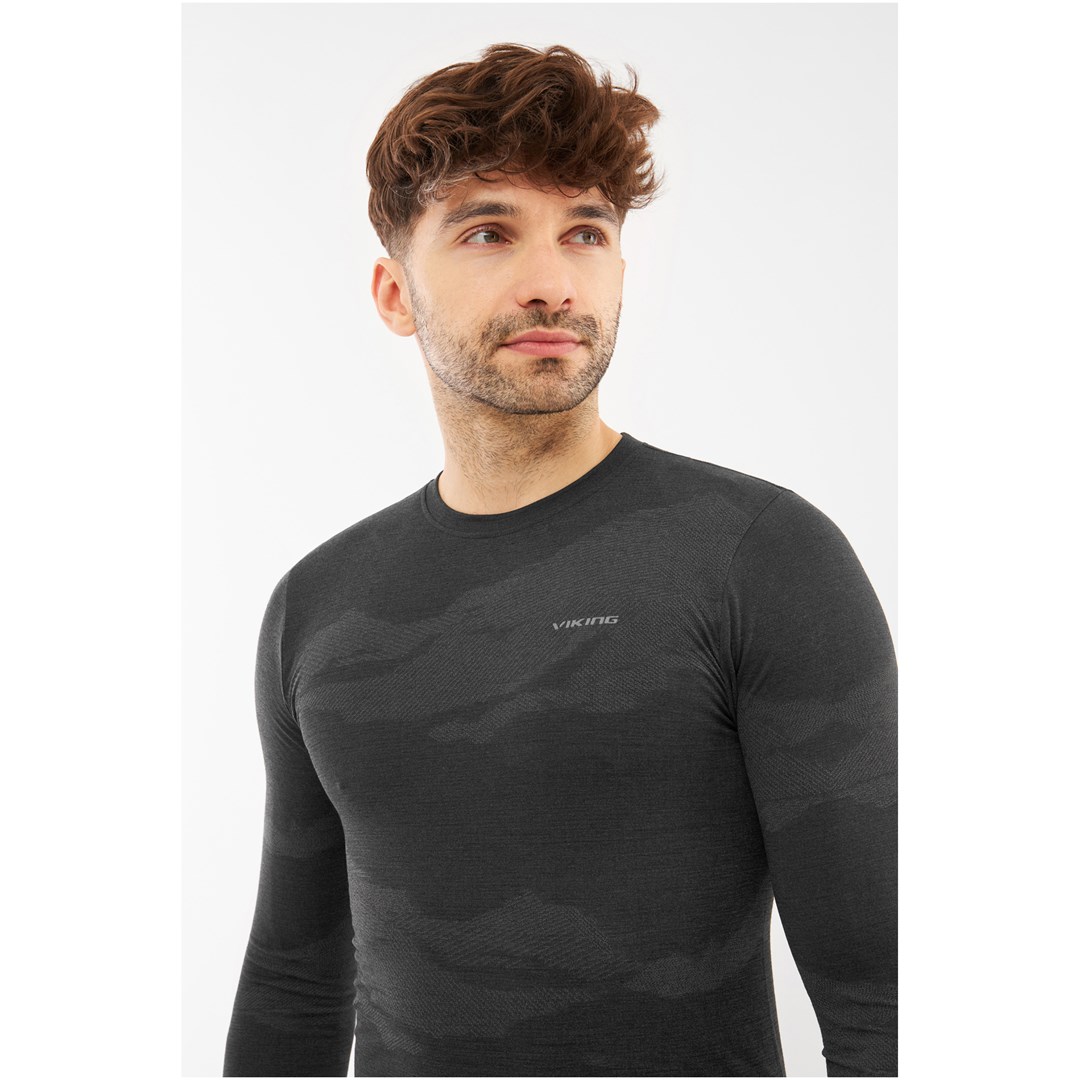 VIKING Gasher Man Longsleeve Merino men's underwear, size M, black VIKING Gasher Man Longsleeve Merino men's underwear, size M, black