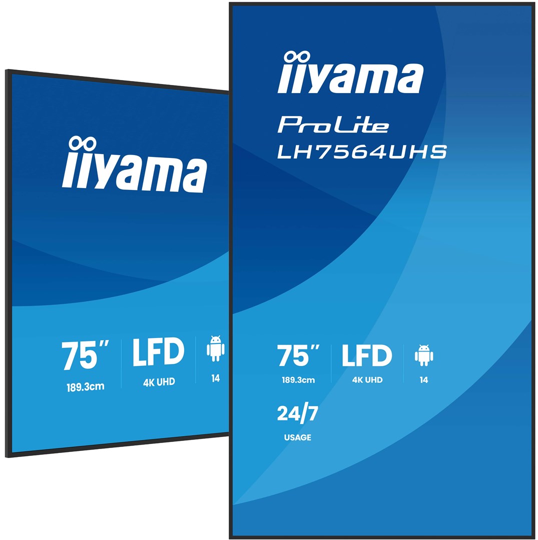 iiyama 75" 4K UHD Most powerful professional digital signage display with advanced control and connectivity options iiyama 75" 4K UHD Most powerful professional digital signage display with advanced control and connectivity options