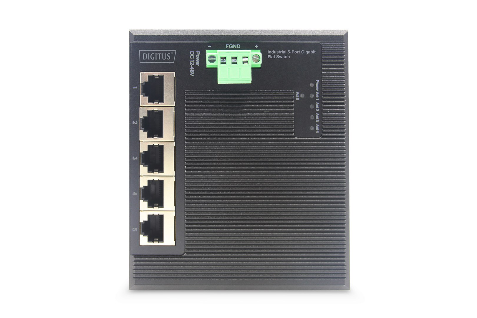 Digitus 5 Port Gigabit Ethernet Network Switch Switch, Flat, Industrial, Unmanaged Digitus 5 Port Gigabit Ethernet Network Switch Switch, Flat, Industrial, Unmanaged