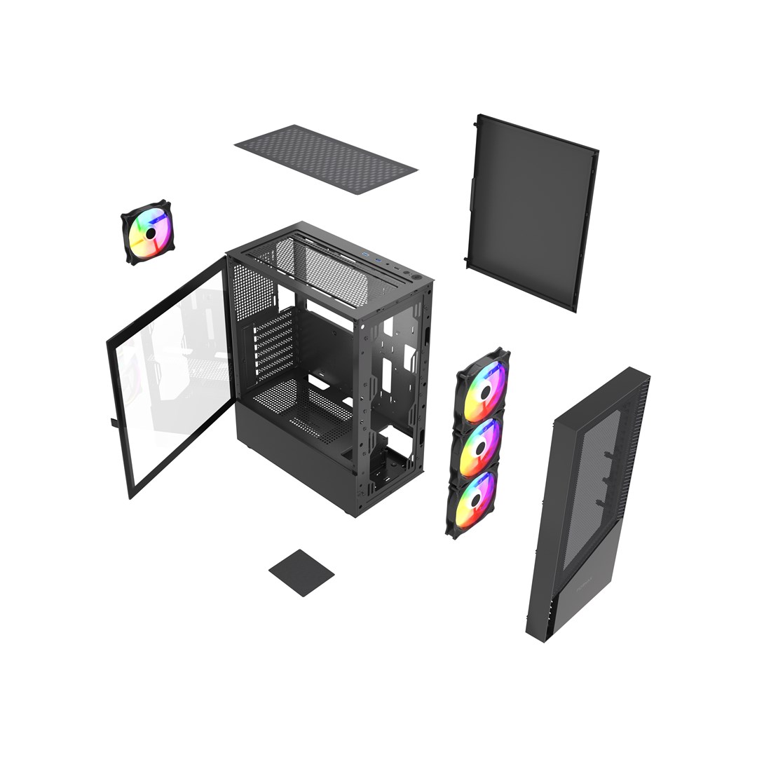 Gembird CCC-FC-4300 Gaming ATX Computer Case Fornax 4300, ARBG backlight, black Gembird CCC-FC-4300 Gaming ATX Computer Case Fornax 4300, ARBG backlight, black