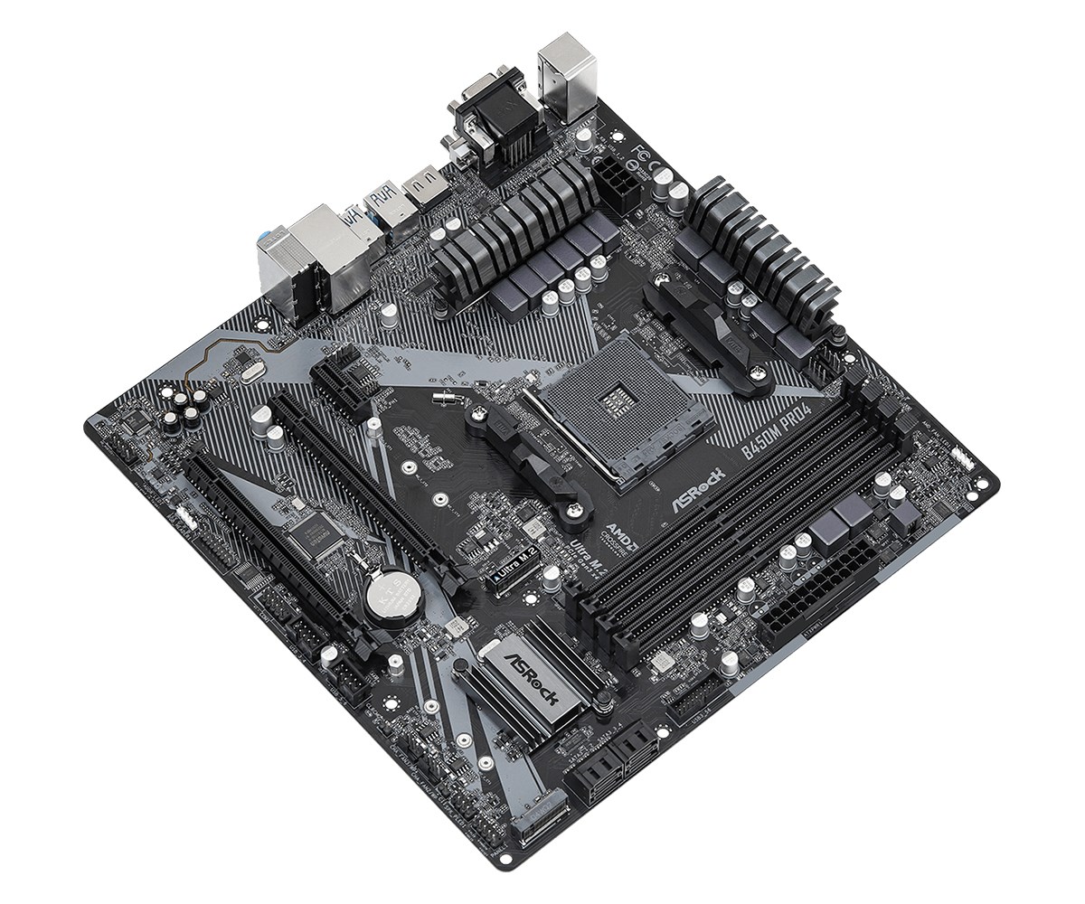 Asrock B450M Pro4 R2.0 AMD B450 Socket AM4 micro ATX Asrock B450M Pro4 R2.0 AMD B450 Socket AM4 micro ATX