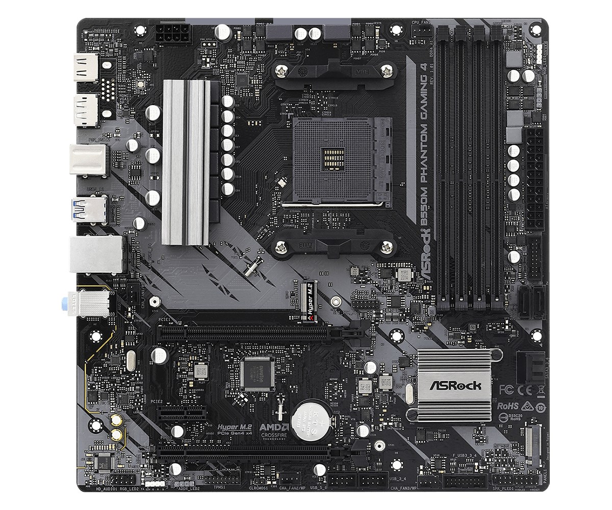 Asrock B550M Phantom Gaming 4 Socket AM4 micro ATX AMD B550 Asrock B550M Phantom Gaming 4 Socket AM4 micro ATX AMD B550