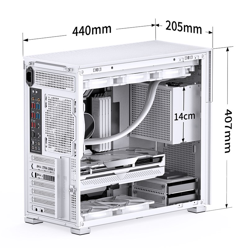 Jonsbo D41 Screen ATX Case, Tempered Glass - white Jonsbo D41 Screen ATX Case, Tempered Glass - white