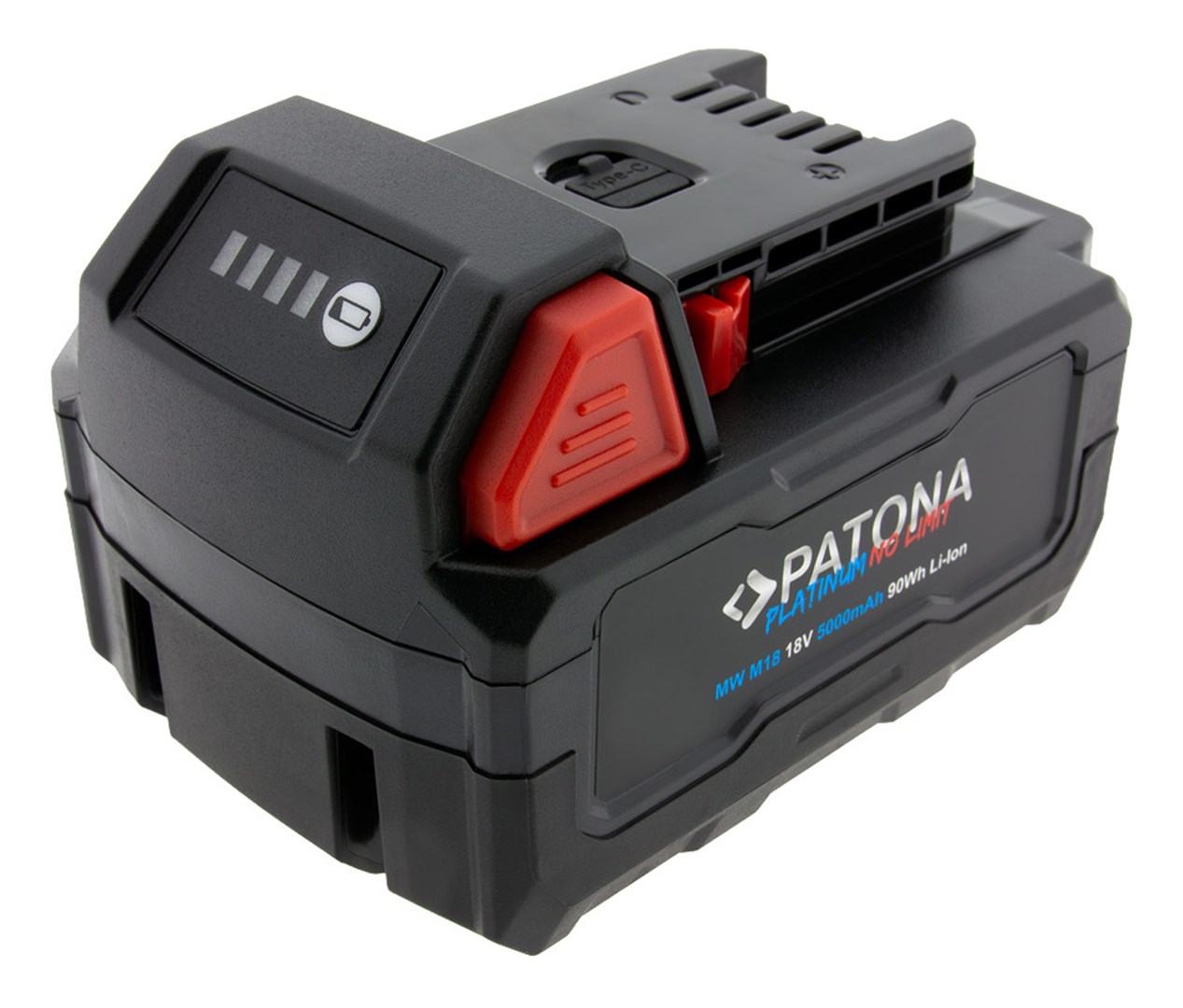 PATONA Platinum 18V Battery for Milwaukee M18 with USB-C port PD45W Black PATONA Platinum 18V Battery for Milwaukee M18 with USB-C port PD45W Black