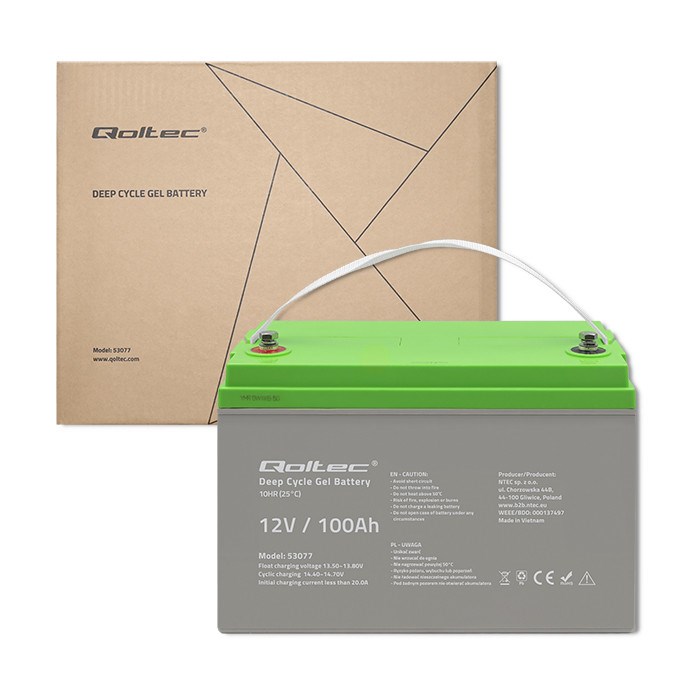 Qoltec 53077 UPS battery Sealed Lead Acid (VRLA) 12 V 100 Ah Qoltec 53077 UPS battery Sealed Lead Acid (VRLA) 12 V 100 Ah