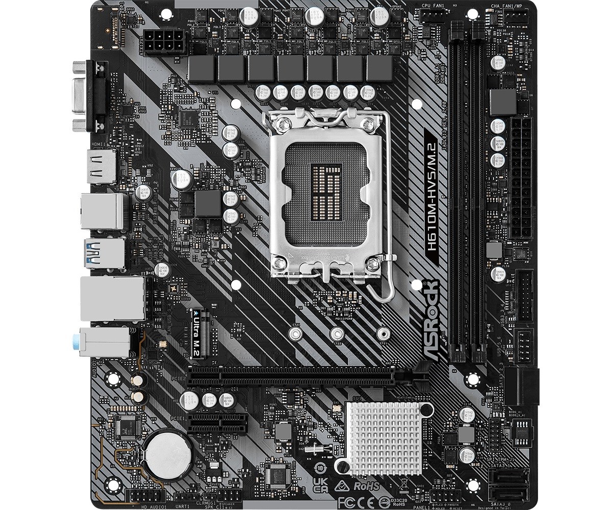 Asrock H610M-HVS/M.2 R2.0 Intel H610 LGA 1700 micro ATX Asrock H610M-HVS/M.2 R2.0 Intel H610 LGA 1700 micro ATX