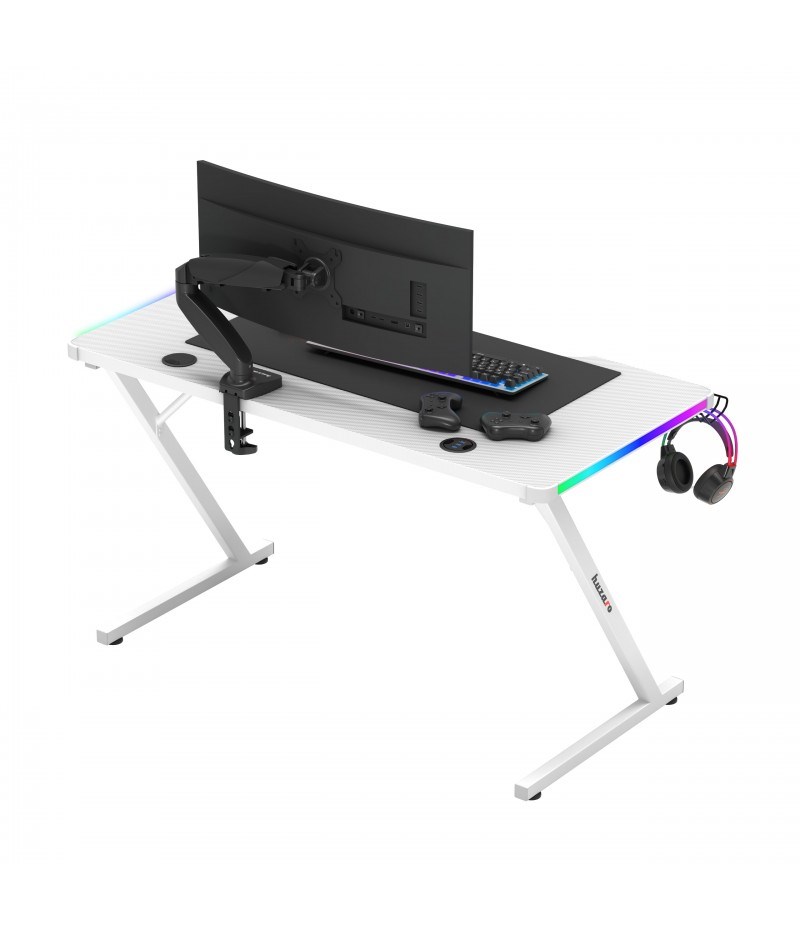 Huzaro Hero 2.5 White RGB gaming desk Huzaro Hero 2.5 White RGB gaming desk