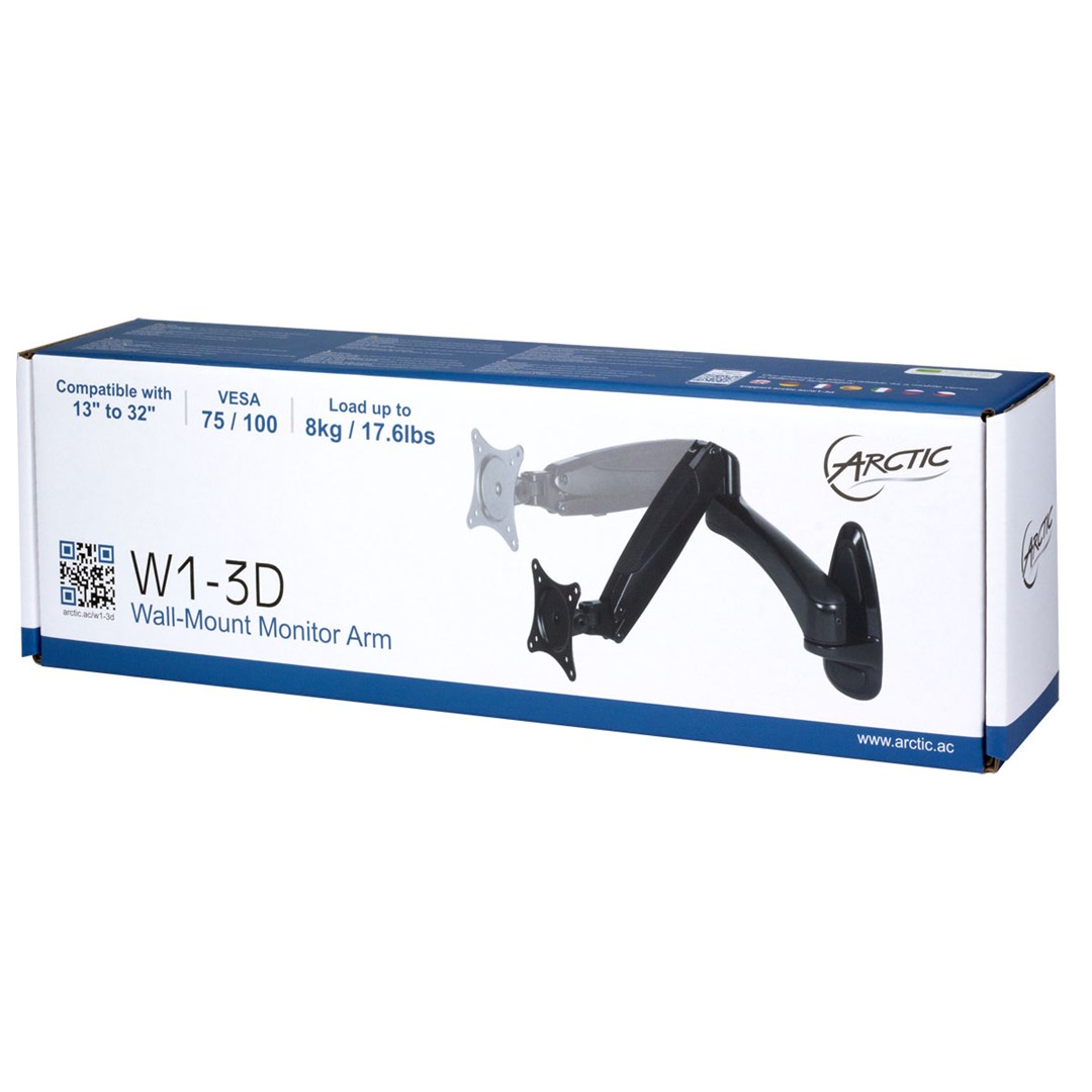 ARCTIC W1-3D - Monitor Wall Mount with Gas Lift Technology ARCTIC W1-3D - Monitor Wall Mount with Gas Lift Technology