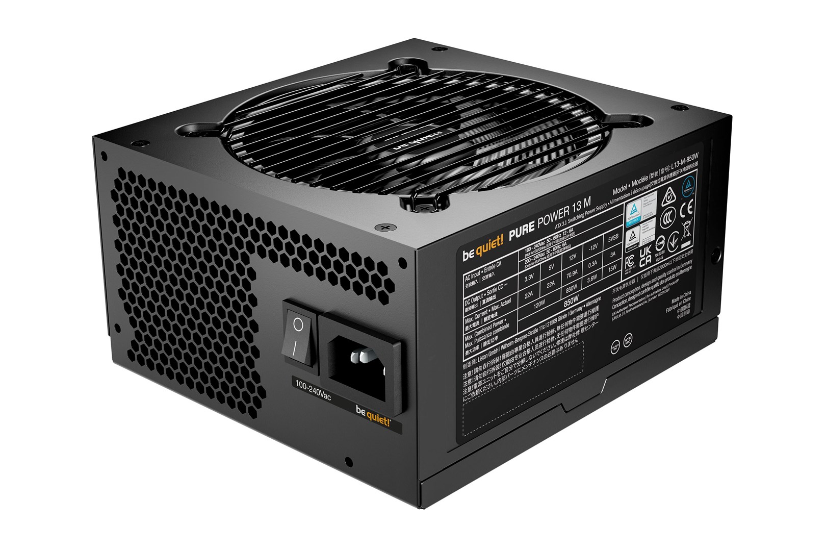 be quiet! Pure Power 13 M | 850W power supply unit 20+4 pin ATX ATX Black be quiet! Pure Power 13 M | 850W power supply unit 20+4 pin ATX ATX Black