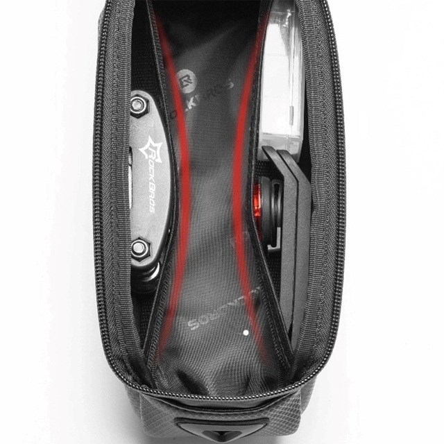 Rockbros B68-1 Bike frame bag Phone pocket 1.7l Black Rockbros B68-1 Bike frame bag Phone pocket 1.7l Black