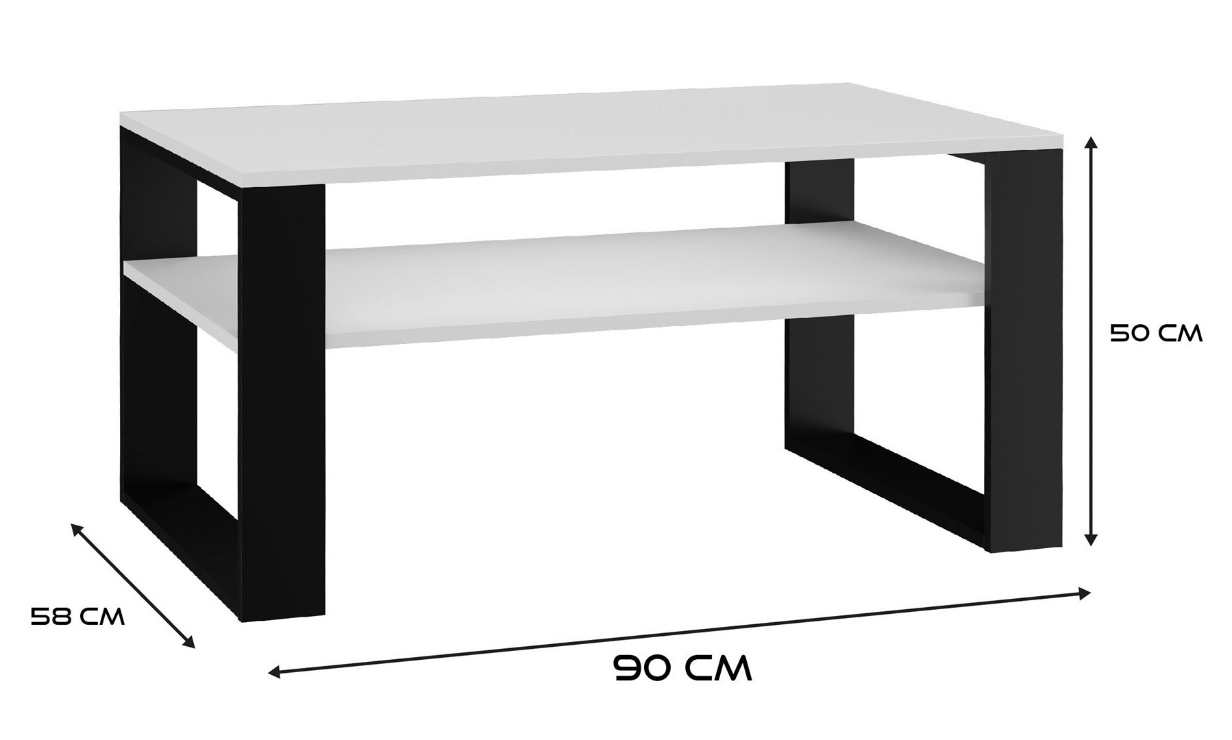 Topeshop MODERN 1P WHITE BLACK coffee/side/end table Coffee table Rectangular shape 2 leg(s) Topeshop MODERN 1P WHITE BLACK coffee/side/end table Coffee table Rectangular shape 2 leg(s)