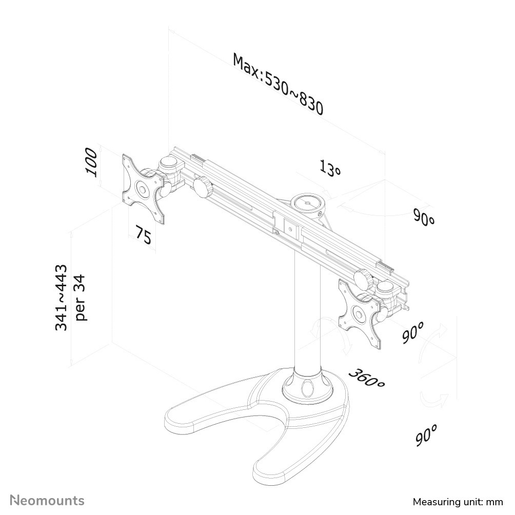 Neomounts FPMA-D700DD Monitor stand 19-30" Neomounts FPMA-D700DD Monitor stand 19-30"