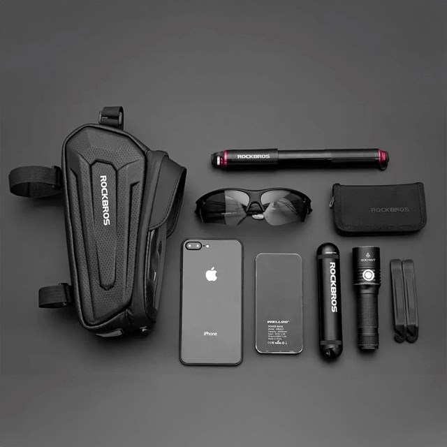 Rockbros B68-1 Bike frame bag Phone pocket 1.7l Black Rockbros B68-1 Bike frame bag Phone pocket 1.7l Black