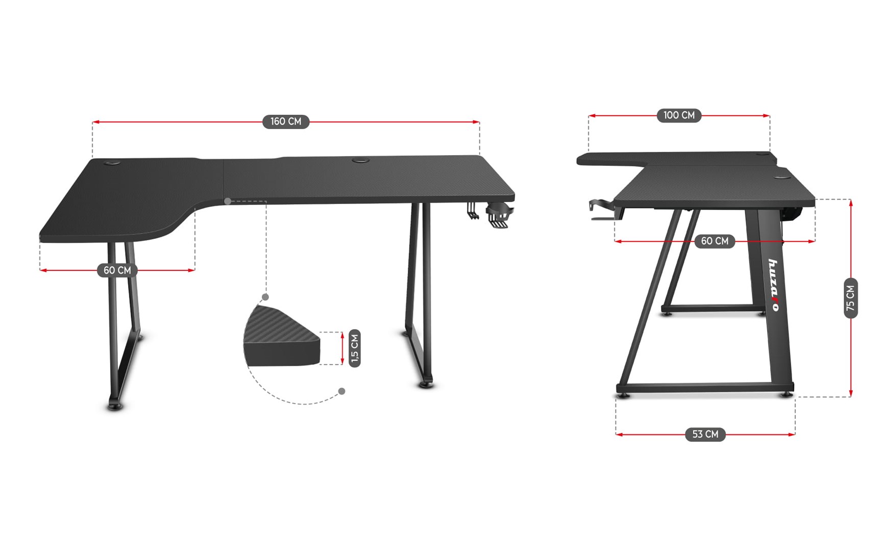 GAMING DESK HUZARO HERO 7.7 GAMING DESK HUZARO HERO 7.7