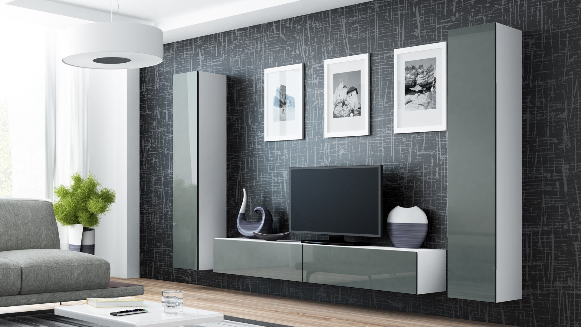 Cama Full cabinet VIGO '180' 180/40/30 white/grey gloss Cama Full cabinet VIGO '180' 180/40/30 white/grey gloss
