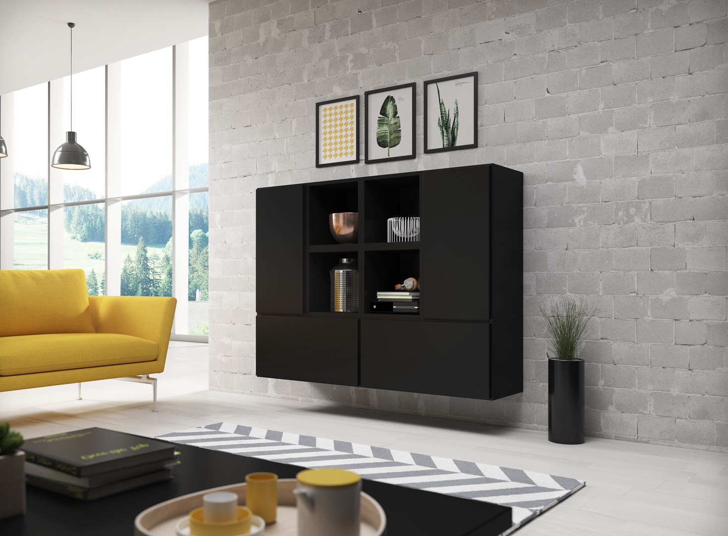 Cama living room furniture set ROCO 19 (4xRO3 + 4xRO6) black/black/black Cama living room furniture set ROCO 19 (4xRO3 + 4xRO6) black/black/black
