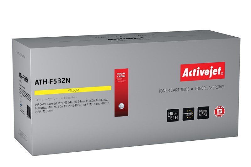 Activejet ATH-F532N toner (replacement for HP 205A CF532A; Supreme; 900 pages; yellow) Activejet ATH-F532N toner (replacement for HP 205A CF532A; Supreme; 900 pages; yellow)