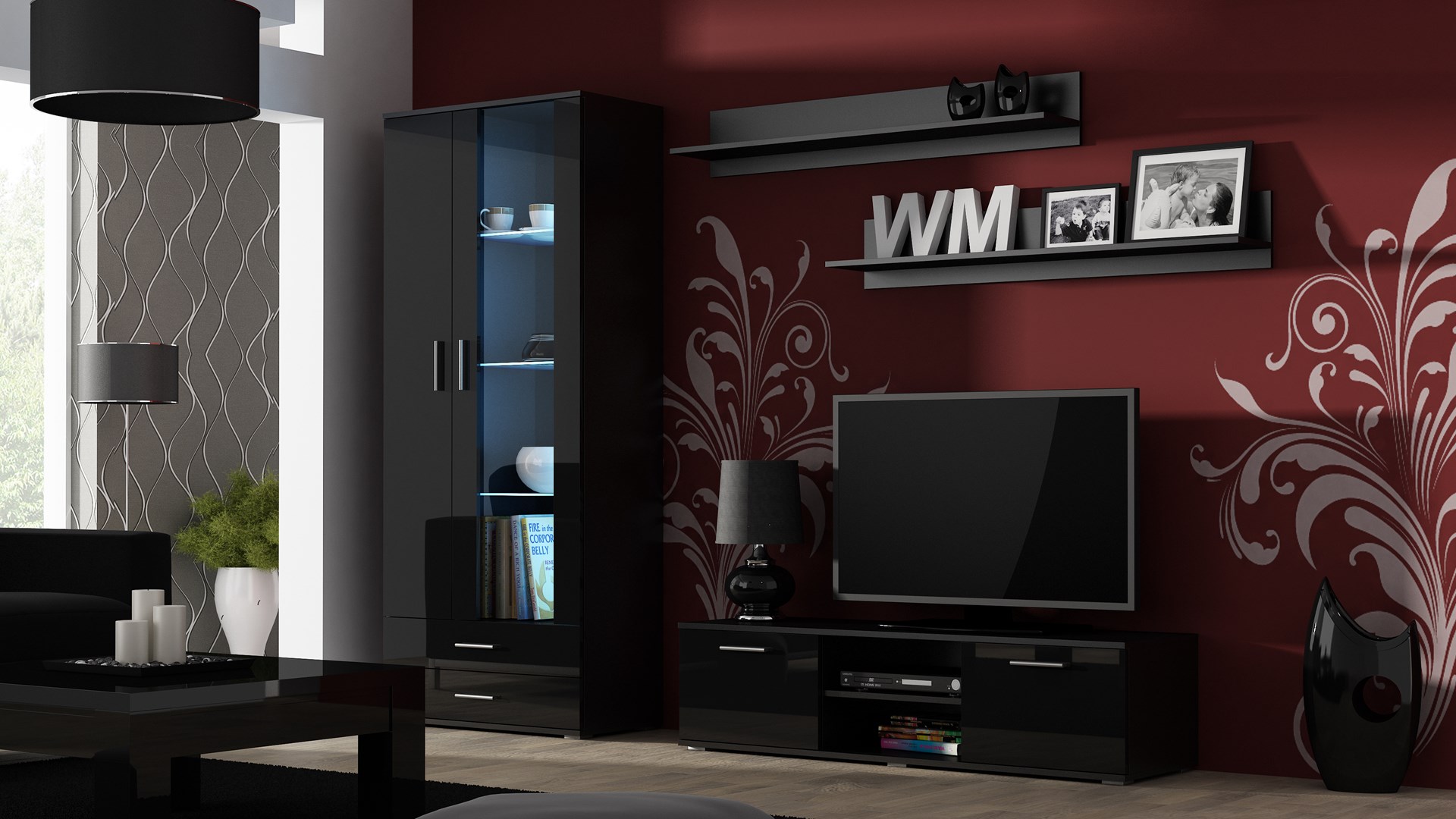 Cama TV stand SOHO 140 black/black gloss Cama TV stand SOHO 140 black/black gloss