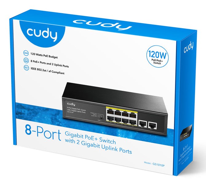 Cudy GS1010P network switch Gigabit Ethernet (10/100/1000) Power over Ethernet (PoE) Desktop/Wall-Mounting Black Cudy GS1010P network switch Gigabit Ethernet (10/100/1000) Power over Ethernet (PoE) Desktop/Wall-Mounting Black