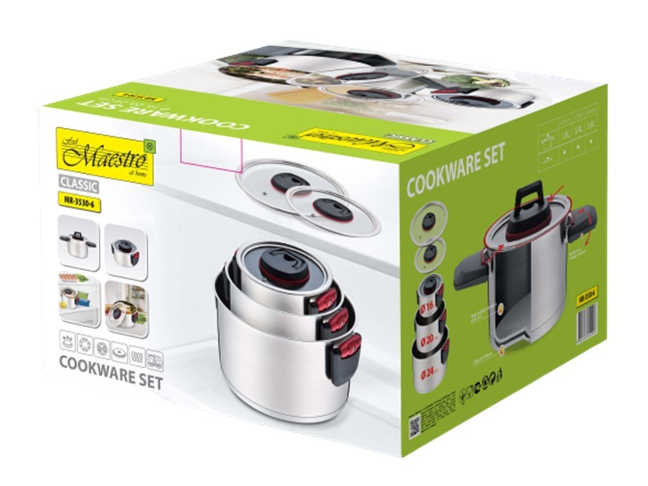 Maestro MR-3530-6 Pots set with folding handles 6 pieces Maestro MR-3530-6 Pots set with folding handles 6 pieces
