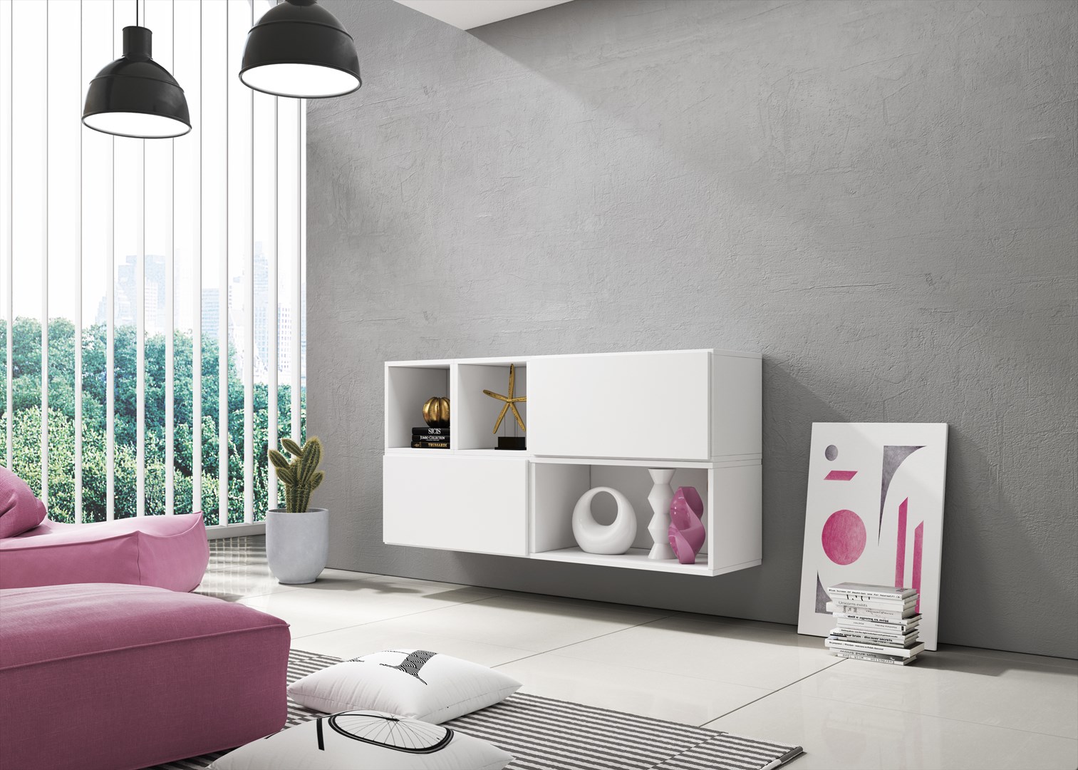 Cama living room furniture set ROCO 15 (RO4+2xRO3+2xRO6) white/white/white Cama living room furniture set ROCO 15 (RO4+2xRO3+2xRO6) white/white/white