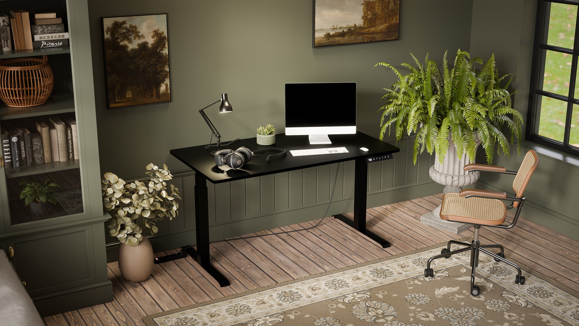 Desk with electric height adjustment MOON LONG 150x80x72-120 black Desk with electric height adjustment MOON LONG 150x80x72-120 black