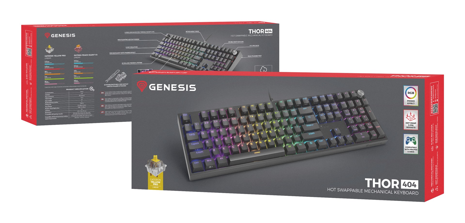 GENESIS THOR 404 keyboard Universal USB QWERTY English Black GENESIS THOR 404 keyboard Universal USB QWERTY English Black