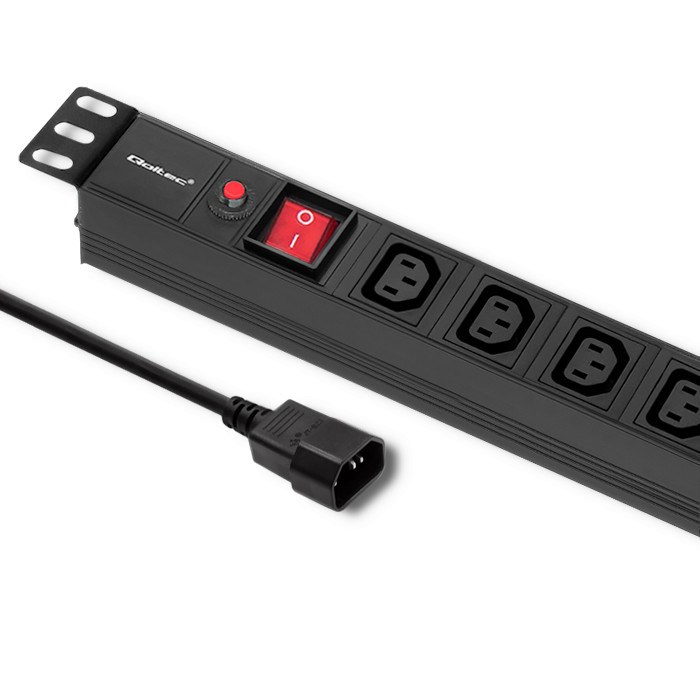 Qoltec 53998 Power strip for RACK 19" | 1U | 10A | PDU | 8xIEC C13 | 2m Qoltec 53998 Power strip for RACK 19" | 1U | 10A | PDU | 8xIEC C13 | 2m
