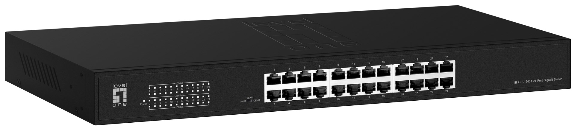 LevelOne Switch 24x GE GEU-2431 19\" Rack Mount Kit Unmanaged Gigabit Ethernet (10/100/1000) 1U Black LevelOne Switch 24x GE GEU-2431 19\" Rack Mount Kit Unmanaged Gigabit Ethernet (10/100/1000) 1U Black