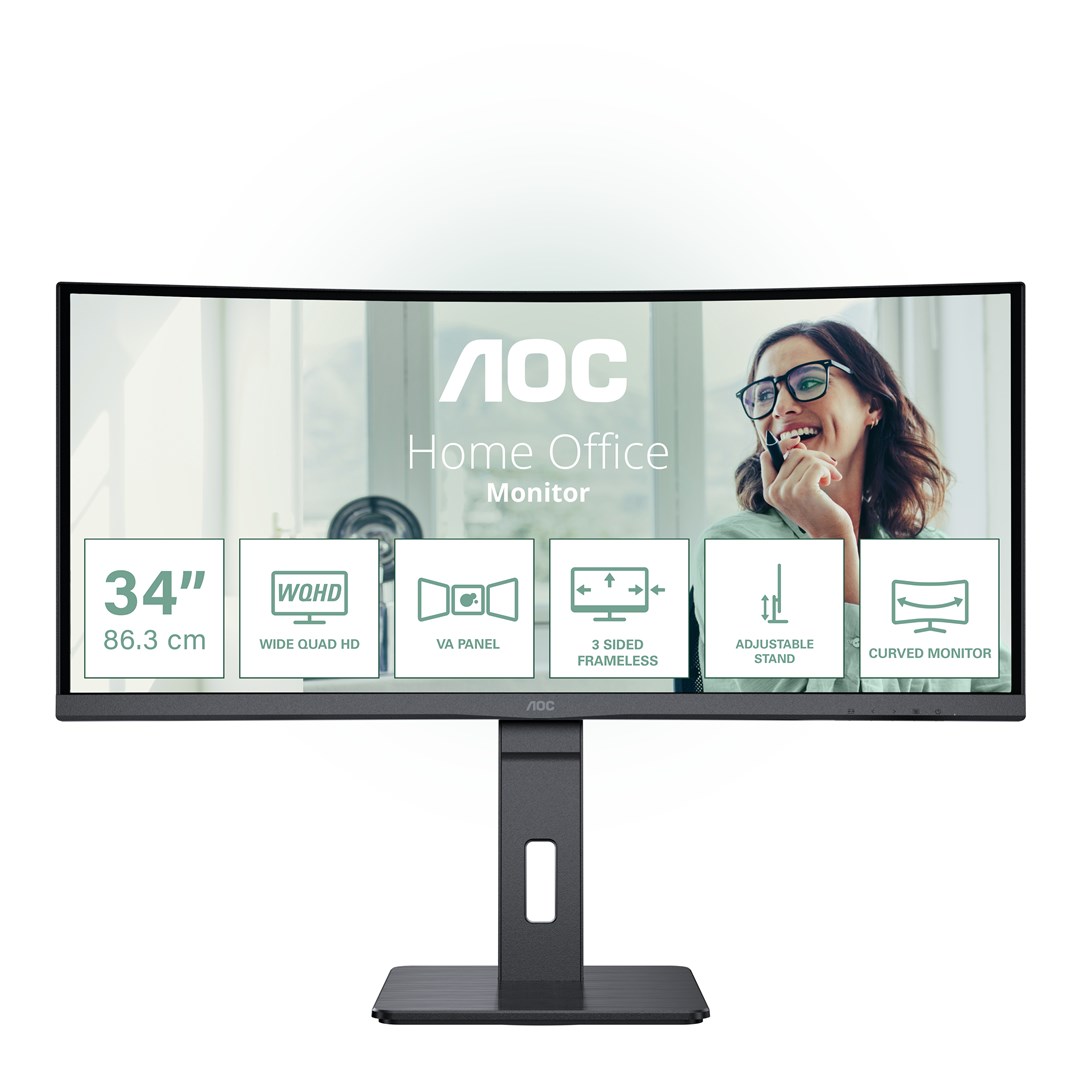 AOC CU34P3CV computer monitor 86.4 cm (34") 3440 x 1440 pixels UltraWide Quad HD LED Black AOC CU34P3CV computer monitor 86.4 cm (34") 3440 x 1440 pixels UltraWide Quad HD LED Black