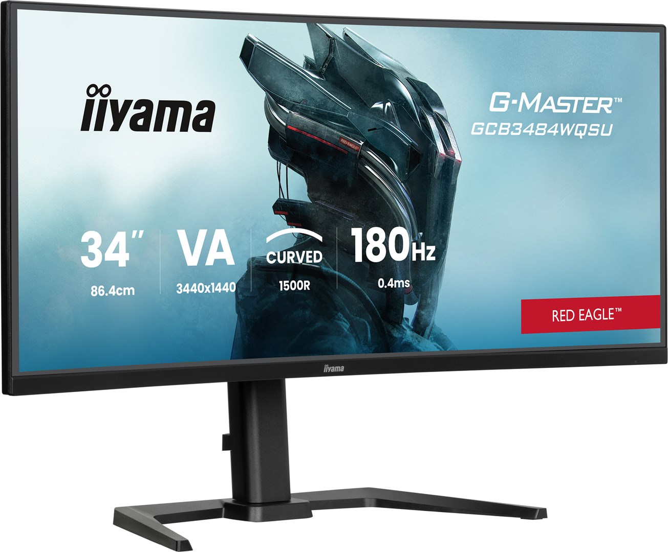 iiyama G-MASTER Get ahead with the curved GCB3484WQSU-B1 Red Eagle featuring 180Hz refresh rate and 0.4ms response time iiyama G-MASTER Get ahead with the curved GCB3484WQSU-B1 Red Eagle featuring 180Hz refresh rate and 0.4ms response time