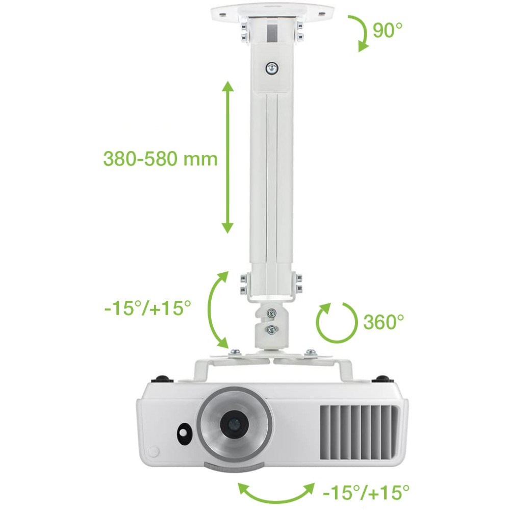Techly Projector Ceiling Support Extension 380-580 mm Silver ICA-PM 18S Techly Projector Ceiling Support Extension 380-580 mm Silver ICA-PM 18S