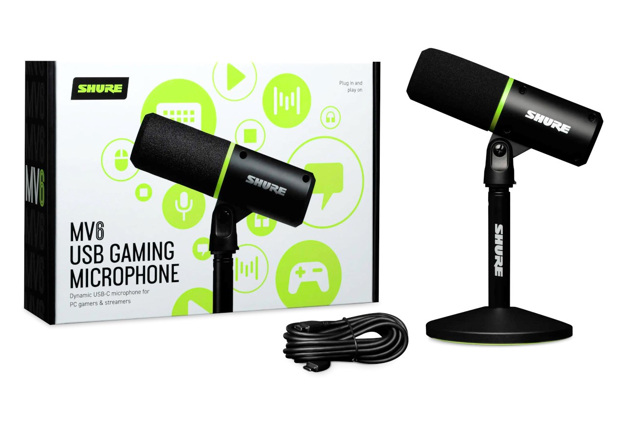 Shure MV6 - USB-C cardioid dynamic microphone for gamers and streamers Shure MV6 - USB-C cardioid dynamic microphone for gamers and streamers