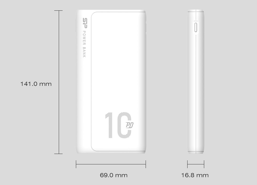 SILICON POWER QP15 Powerbank External battery 10000 mAh 2x USB QC 3.0 1x USB-C PD (SP10KMAPBKQP150W) White SILICON POWER QP15 Powerbank External battery 10000 mAh 2x USB QC 3.0 1x USB-C PD (SP10KMAPBKQP150W) White