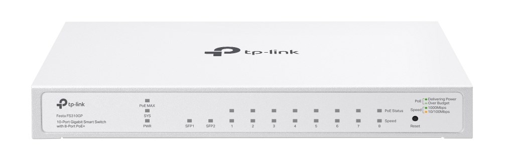 TP-Link FESTA FS310GP network switch Managed L2/L2+ Gigabit Ethernet (10/100/1000) Power over Ethernet (PoE) 1U White TP-Link FESTA FS310GP network switch Managed L2/L2+ Gigabit Ethernet (10/100/1000) Power over Ethernet (PoE) 1U White