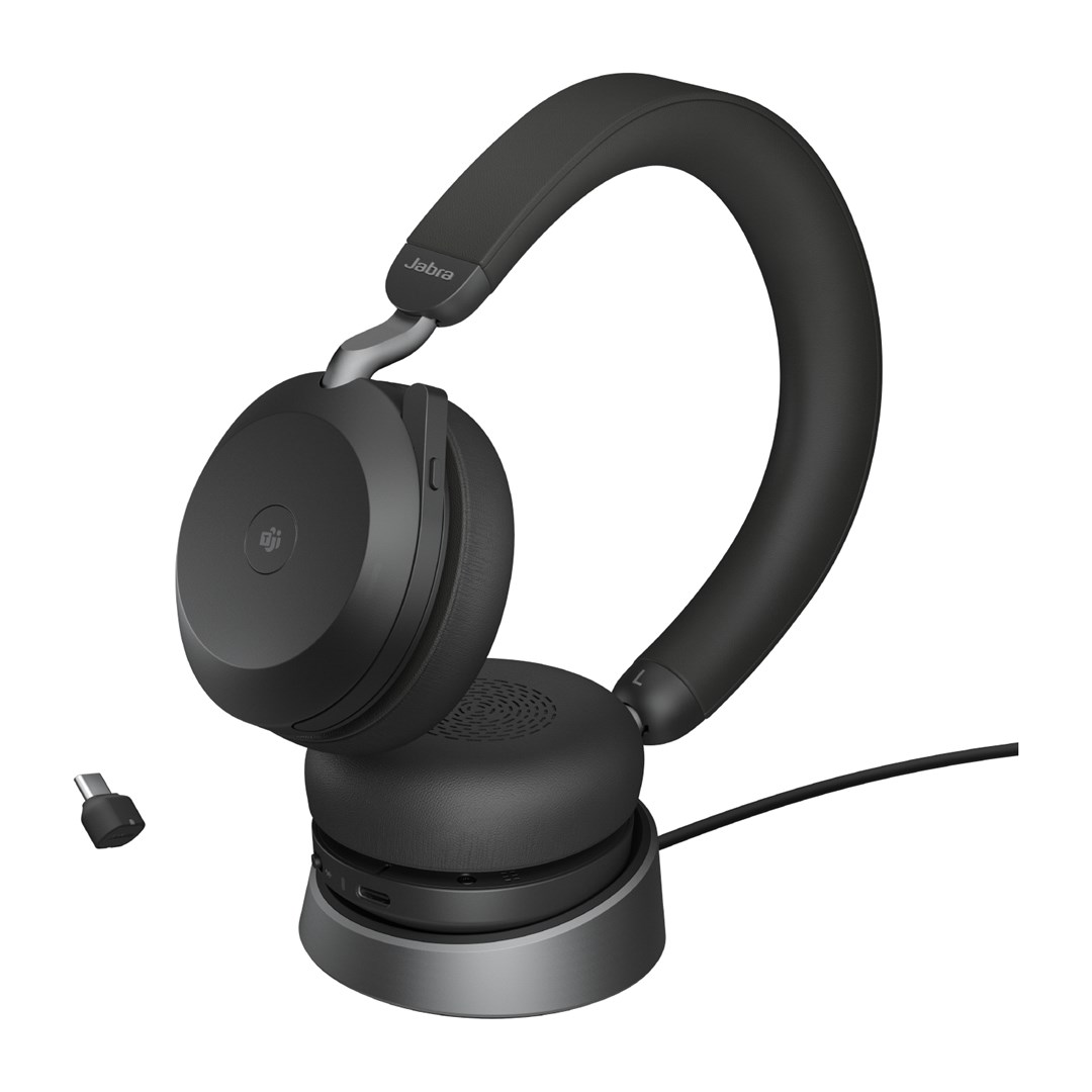 Jabra Evolve2 75 Headset Wired and Wireless Headband Calls/music USB Type-C Bluetooth Charging stand Black Jabra Evolve2 75 Headset Wired and Wireless Headband Calls/music USB Type-C Bluetooth Charging stand Black