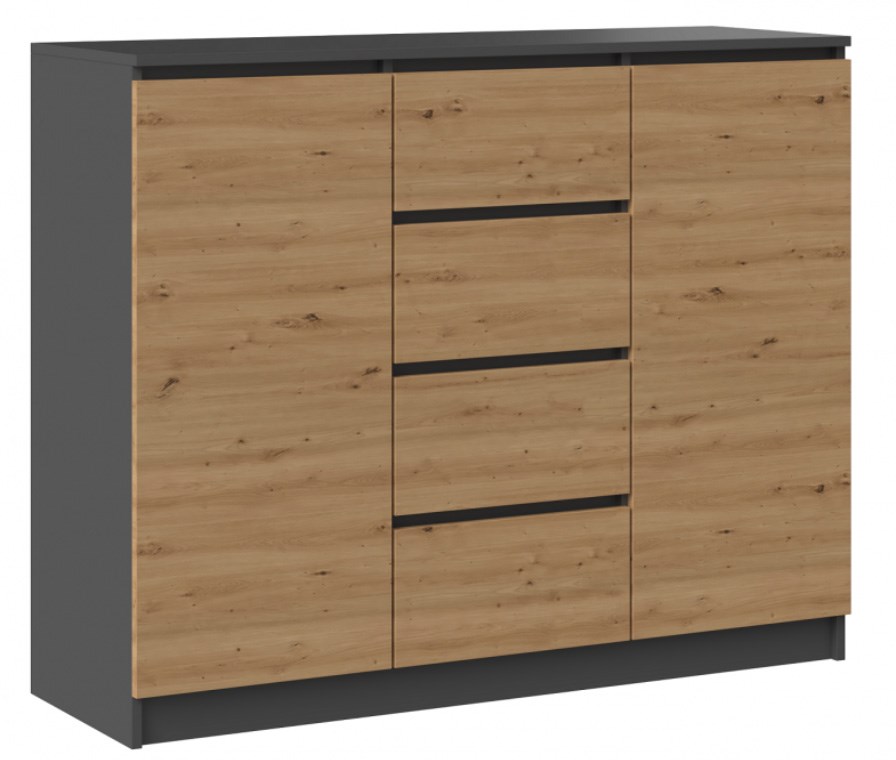 2D4S chest of drawers 120x40x97 cm, anthracite/artisan 2D4S chest of drawers 120x40x97 cm, anthracite/artisan