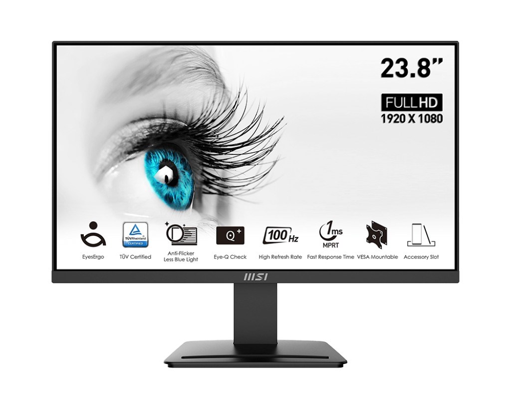 MSI Pro MP2412 computer monitor 60.5 cm (23.8") 1920 x 1080 pixels Full HD LCD Black MSI Pro MP2412 computer monitor 60.5 cm (23.8") 1920 x 1080 pixels Full HD LCD Black
