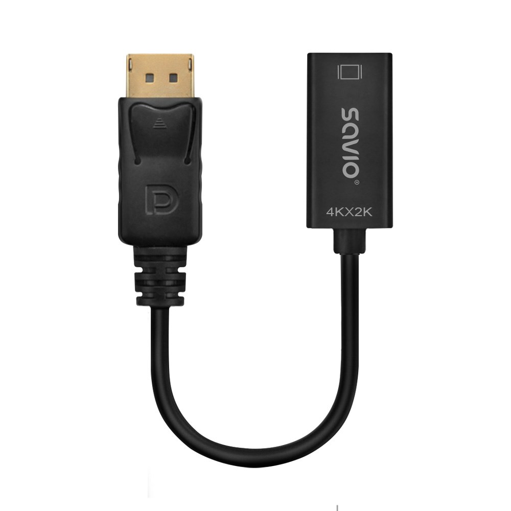 Adapter Savio DisplayPort (M) v1.2 - HDMI A (F) v1.4, 4K, AK-62 Adapter Savio DisplayPort (M) v1.2 - HDMI A (F) v1.4, 4K, AK-62