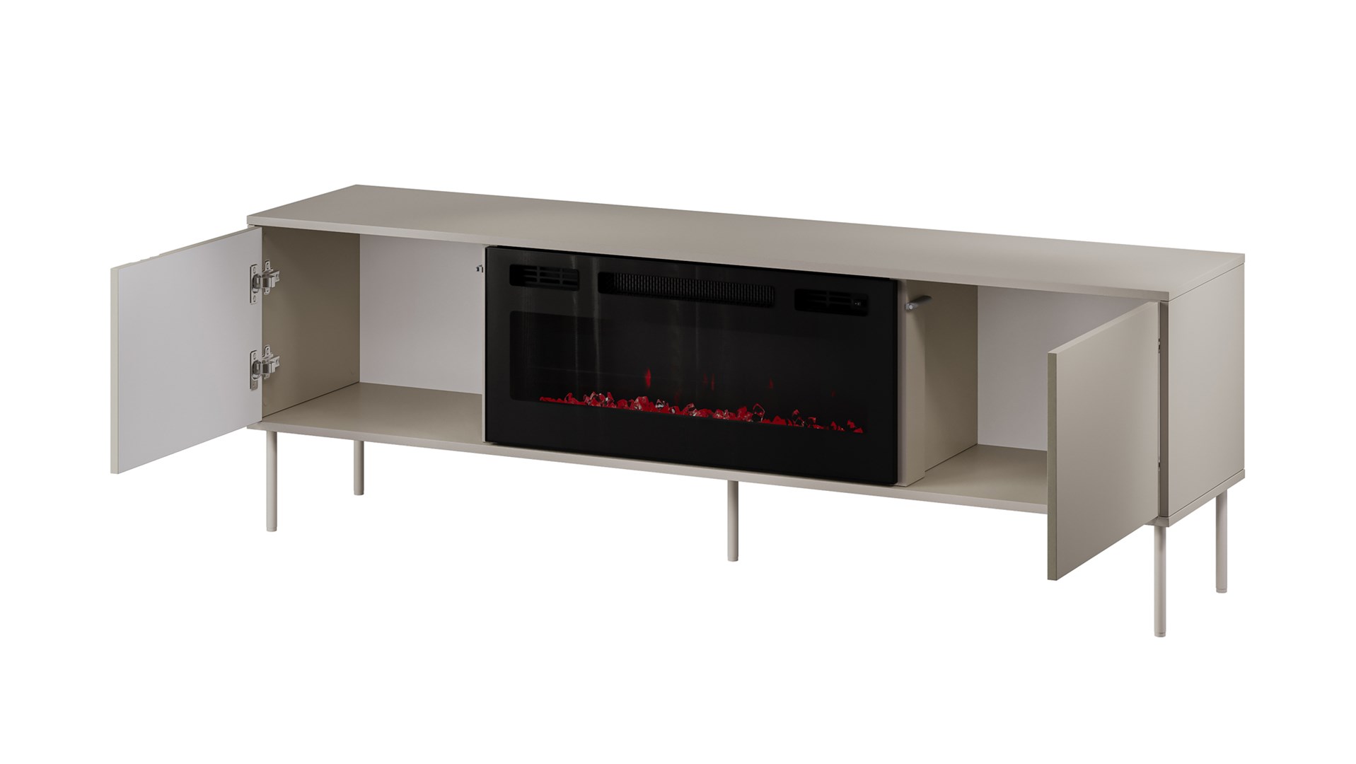 Cama RTV cabinet EF + fireplace black TRESSE 180x40x54.5 cashmere matt Cama RTV cabinet EF + fireplace black TRESSE 180x40x54.5 cashmere matt