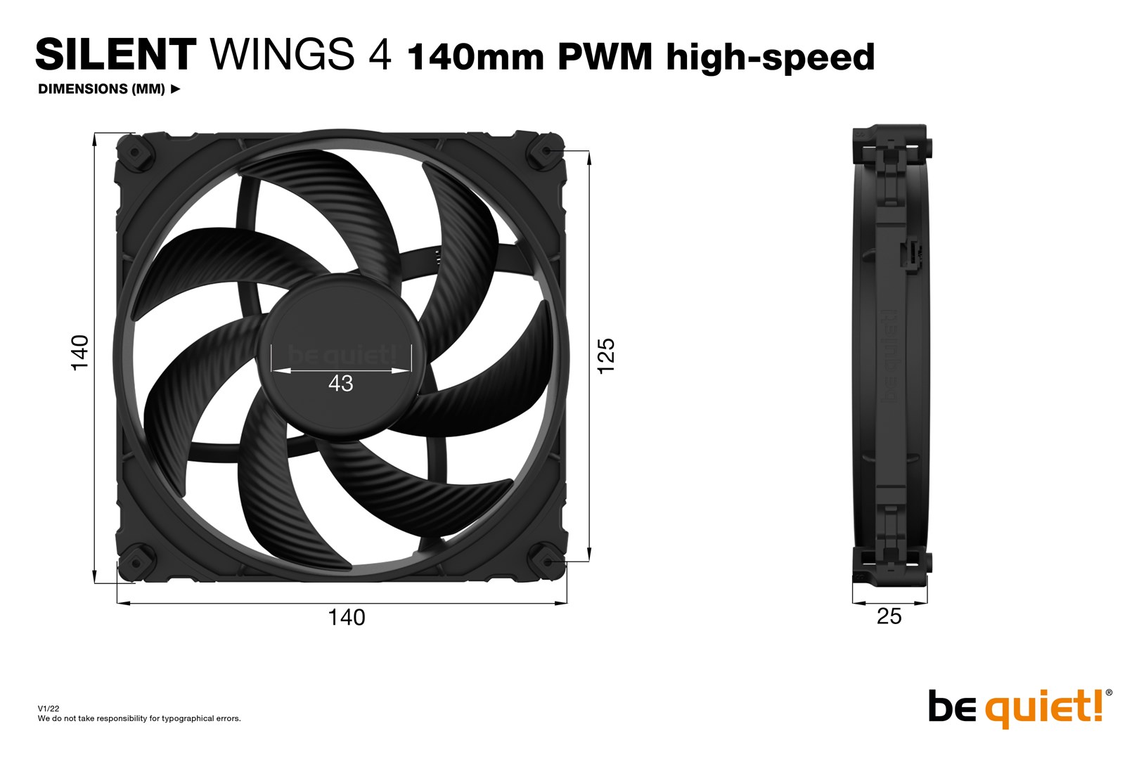 be quiet! SILENT WINGS 4 | 140mm PWM high-speed Computer case Fan 14 cm Black 1 pc(s) be quiet! SILENT WINGS 4 | 140mm PWM high-speed Computer case Fan 14 cm Black 1 pc(s)