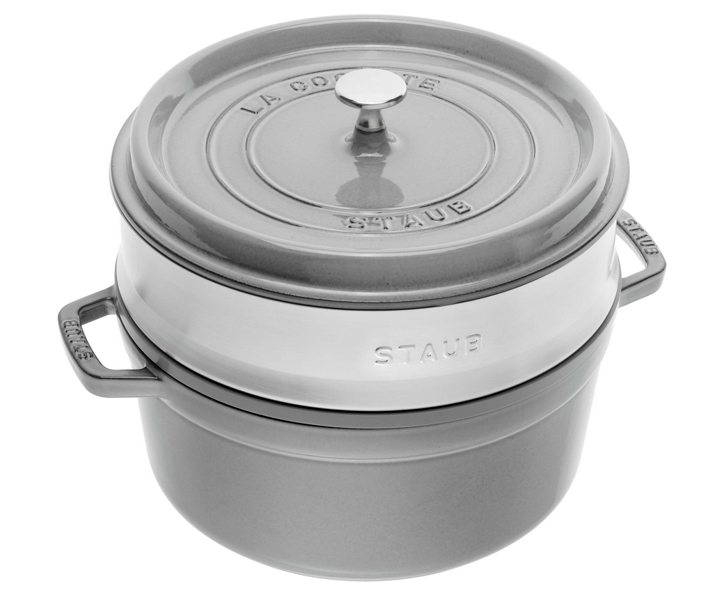 STAUB La Cocotte cast iron round pot with insert 40508-819-0 - 3.8 ltr. graphite STAUB La Cocotte cast iron round pot with insert 40508-819-0 - 3.8 ltr. graphite