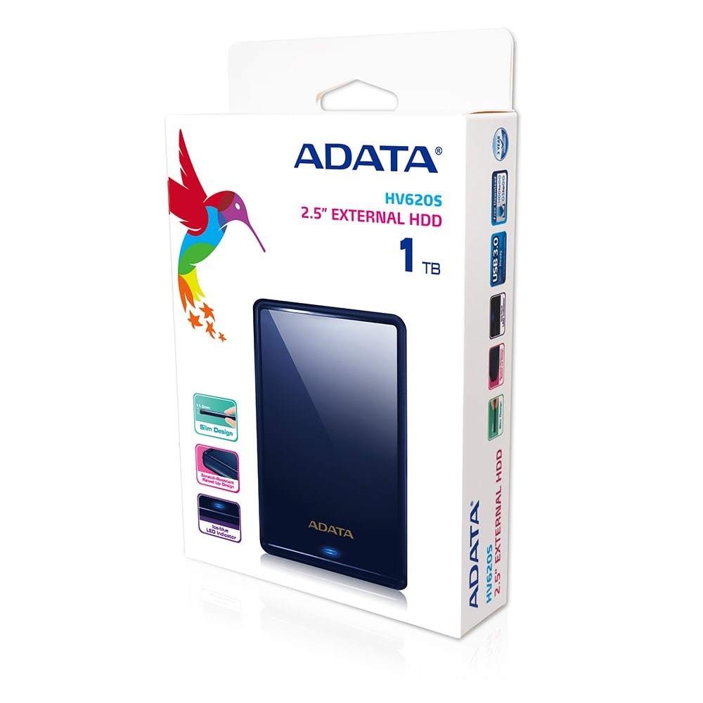 ADATA HV620S external hard drive 1 TB 2.5" Micro-USB B 3.2 Gen 1 (3.1 Gen 1) Blue ADATA HV620S external hard drive 1 TB 2.5" Micro-USB B 3.2 Gen 1 (3.1 Gen 1) Blue