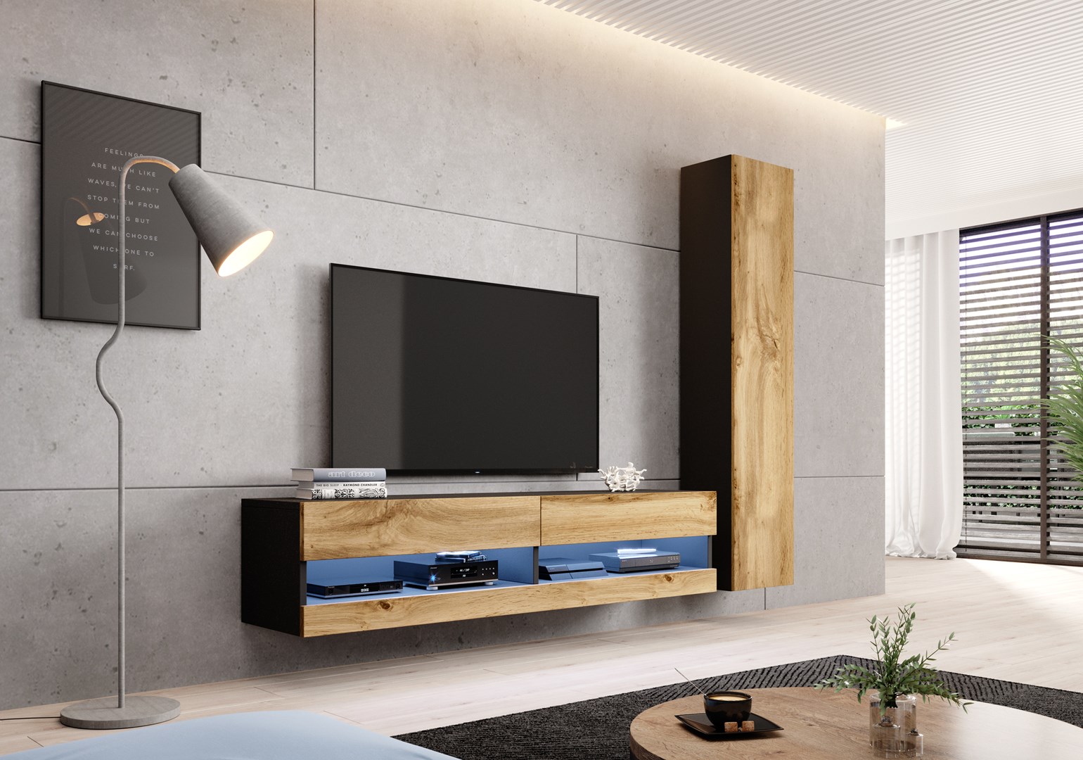 Cama full cabinet VIGO '180' 180/40/30 black/wotan oak Cama full cabinet VIGO '180' 180/40/30 black/wotan oak