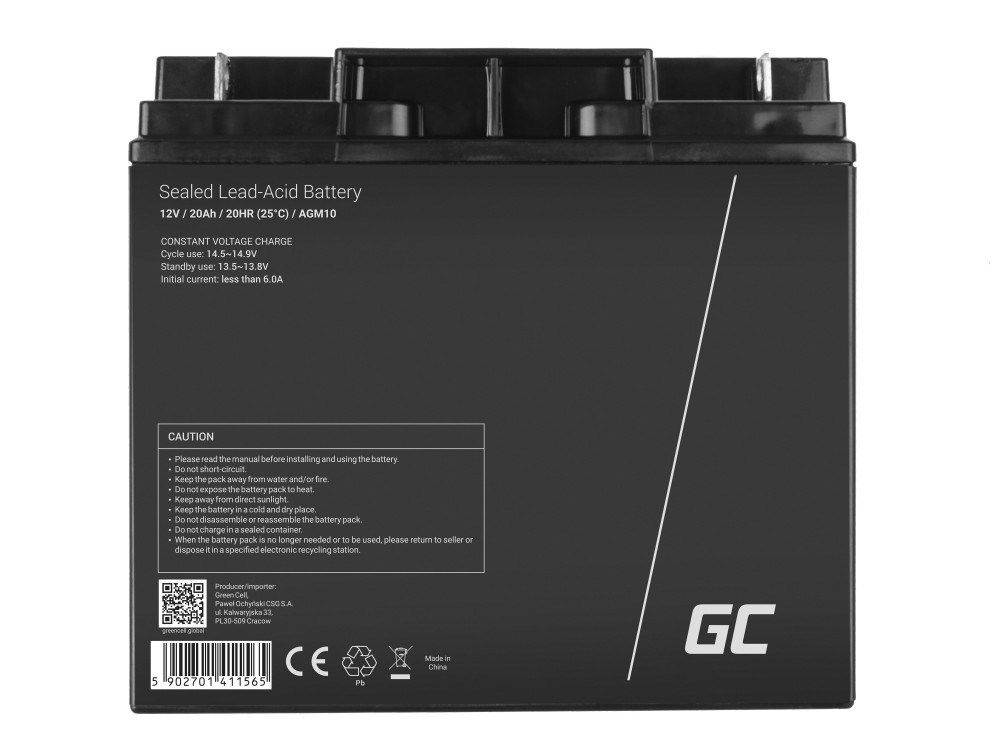 Green Cell AGM10 industrial rechargeable battery Sealed Lead Acid (VRLA) 20000 mAh 12 V Green Cell AGM10 industrial rechargeable battery Sealed Lead Acid (VRLA) 20000 mAh 12 V