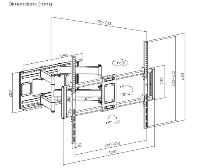 Gembird WM-120ST-01 TV mount/stand 3.05 m (120") Black Gembird WM-120ST-01 TV mount/stand 3.05 m (120") Black