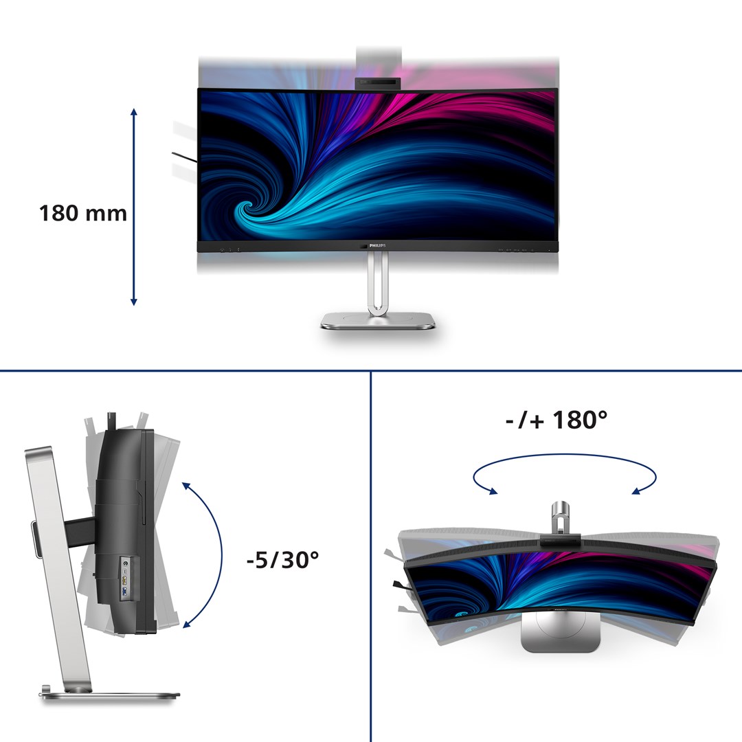Philips 6000 series 34B2U6603CH/00 computer monitor 86.4 cm (34") 3440 x 1440 pixels Wide Quad HD LCD Grey Philips 6000 series 34B2U6603CH/00 computer monitor 86.4 cm (34") 3440 x 1440 pixels Wide Quad HD LCD Grey