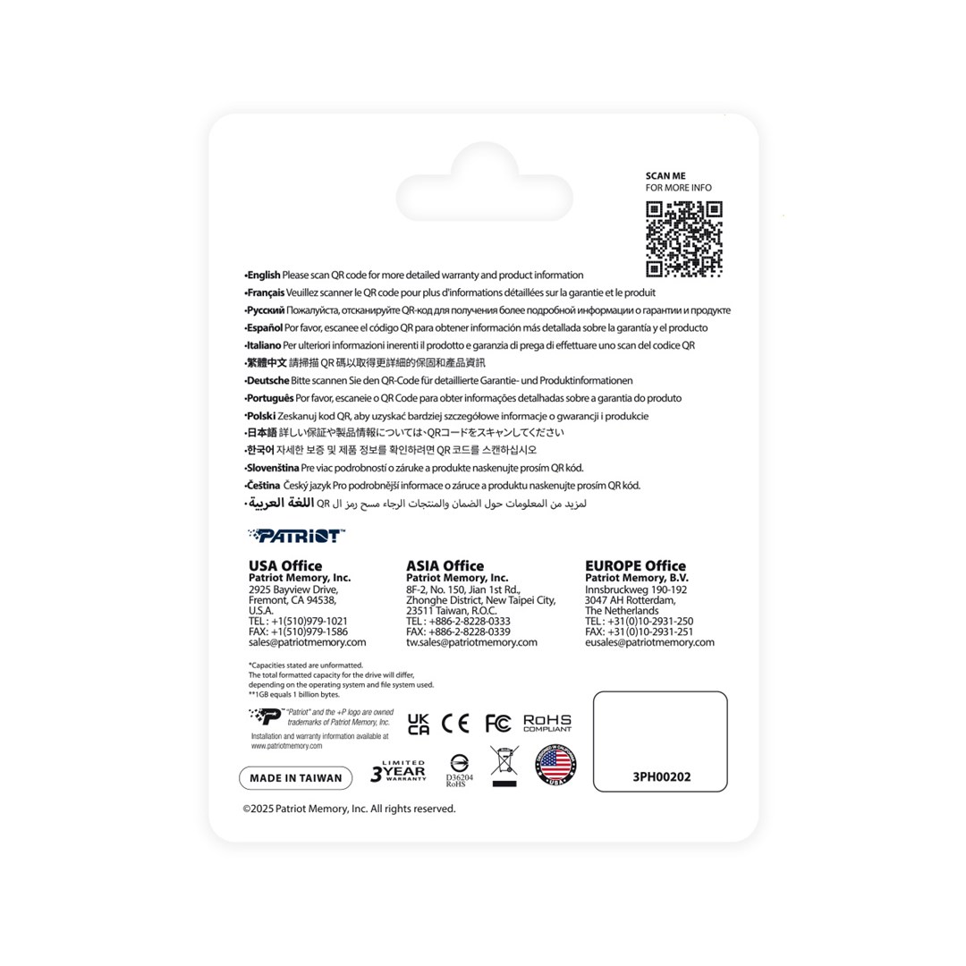 Patriot FLASHDRIVE Tab T560 256GB Dual USB 120MBs Patriot FLASHDRIVE Tab T560 256GB Dual USB 120MBs